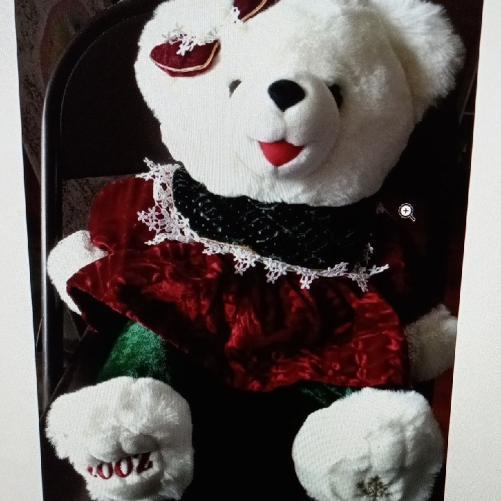 Vintage 2002 Dan Dee Festive Holiday Teddy Bear with Red and Green Outfit